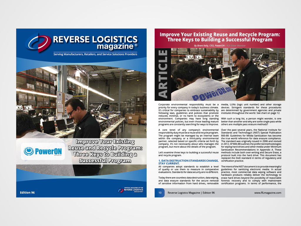 PowerON featured in Reverse Logistics Magazine